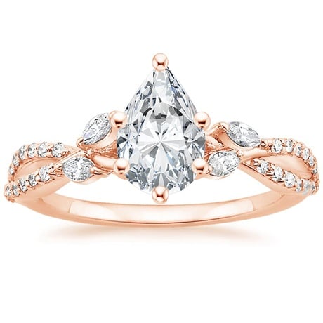 14K Rose Gold Luxe Willow Diamond Ring (1/4 ct. tw.) with Luxe Winding Willow Diamond Ring (1/4 ct. tw.)