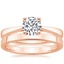 14K Rose Gold Petite Tapered Trellis Ring with 2.5mm Quattro Wedding Ring