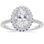 18K White Gold Audra Diamond Ring with Sapphire Accents (1/4 ct. tw.), smalltop view