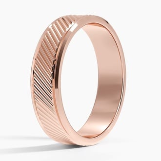 Elias Beveled Edge 5.5mm Wedding Ring in 14K Rose Gold