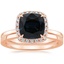 14K Rose Gold Vienna Diamond Ring with Petite Quattro Wedding Ring