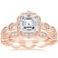 14K Rose Gold Cadenza Halo Diamond Ring with Cadenza Eternity Diamond Ring (1/4 ct. tw.)