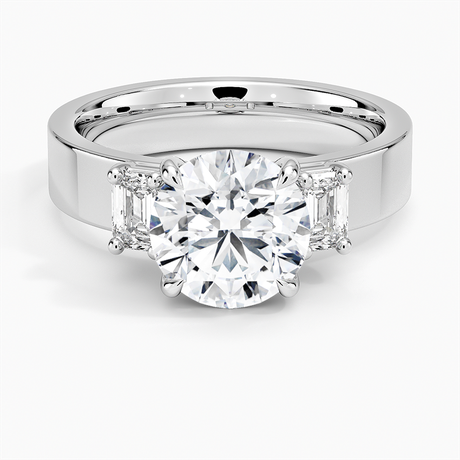 Platinum Peyton Emerald Cut Three Stone Diamond Ring (1/2 ct. tw.)