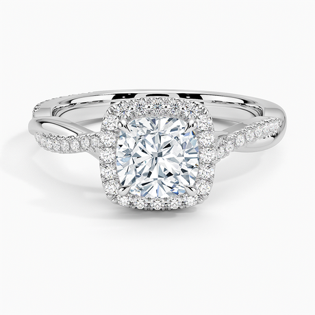 Twist Halo Engagement Ring