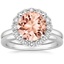 18KW Morganite Lotus Flower Diamond Bridal Set (1/4 ct. tw.), smalltop view