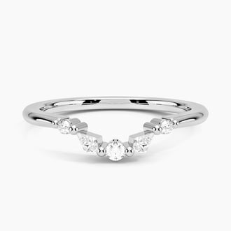 Cometa Contoured Diamond Ring in 18K White Gold