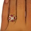 The Julienas Ring, smalltop view on a hand