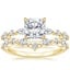 18K Yellow Gold Versailles Hidden Halo Diamond Ring with Curved Versailles Diamond Ring