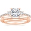 14K Rose Gold Lyra Diamond Ring (1/4 ct. tw.) with Petite Comfort Fit Wedding Ring
