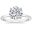 18K White Gold Floral Lattice Solitaire Ring, smalltop view