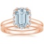 14KR Aquamarine Lotus Flower Diamond Bridal Set (1/4 ct. tw.), smalltop view