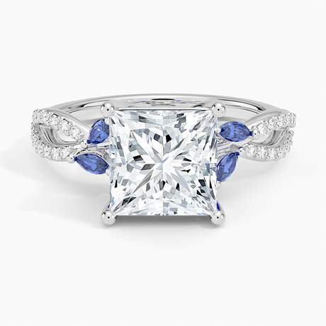 Diamond and Sapphire Engagement Ring