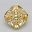 2.77 Ct. Fancy Intense Yellow Cushion Lab Grown Diamond