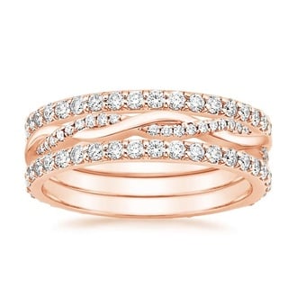 Twisted Vine Diamond Ring Stack (1 1/4 ct. tw.) in 14K Rose Gold