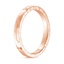 14K Rose Gold 2.5mm Hammered Quattro Wedding Ring, smallside view