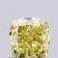 0.71 Ct. Fancy Vivid Yellow Cushion Lab Grown Diamond
