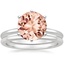 18KW Morganite Six-Prong Petite Comfort Fit Bridal Set, smalltop view
