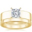 18K Yellow Gold Alden Diamond Ring with 2.5mm Quattro Wedding Ring