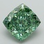 6.38 Ct. Fancy Vivid Green Cushion Lab Grown Diamond