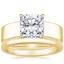 18K Yellow Gold Alden Diamond Ring with 2mm Comfort Fit Wedding Ring