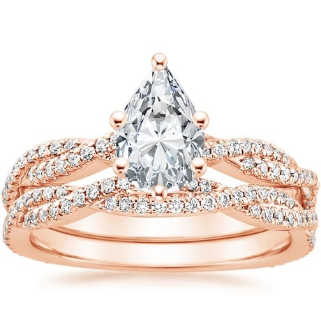 14K Rose Gold Petite Luxe Twisted Vine Bridal Set (1/2 ct. tw.)