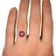 The Amay Ring, smallzoomed in top view on a hand