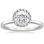 18K White Gold Vienna Halo Diamond Ring, smalltop view