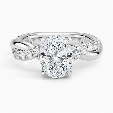 14K White Gold Cascade Twisted Diamond Ring