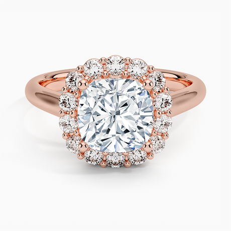 14K Rose Gold Lotus Flower Halo Diamond Ring (1/4 ct. tw.)