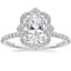 Platinum Reina Halo Diamond Ring, smalltop view