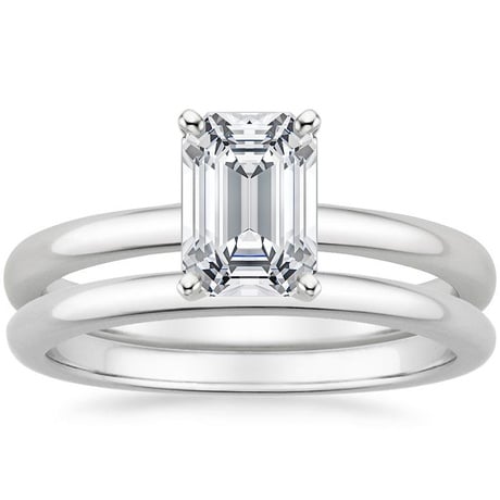 18K White Gold 2mm Comfort Fit Bridal Set