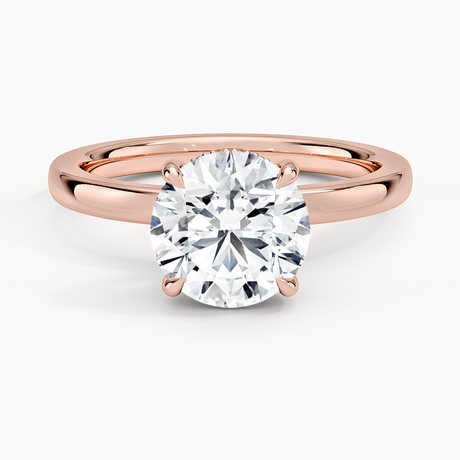 14K Rose Gold Audrey Perfect Fit Hidden Halo 2mm Diamond Ring