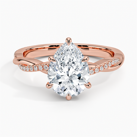 14K Rose Gold Petite Twisted Vine Diamond Ring (1/8 ct. tw.)