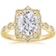 18K Yellow Gold Cadenza Halo Diamond Ring, smalltop view