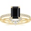 18K Yellow Gold Petite Demi Diamond Ring (1/5 ct. tw.) with Lunette Diamond Ring