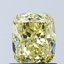 1.04 Ct. Fancy Vivid Yellow Cushion Lab Grown Diamond
