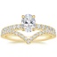 18K Yellow Gold Luxe Heritage Diamond Ring (1/3 ct. tw.) with Elongated Luxe Flair Diamond Ring