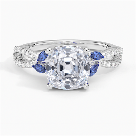 Diamond and Sapphire Engagement Ring