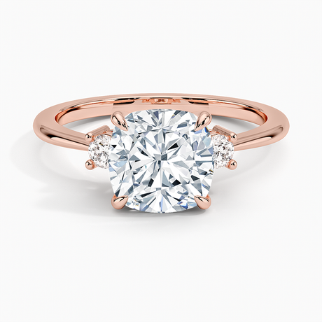14K Rose Gold Petite Selene Three Stone Diamond Ring (1/10 ct. tw.)