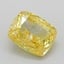 0.85 Ct. Fancy Vivid Yellow Cushion Lab Grown Diamond