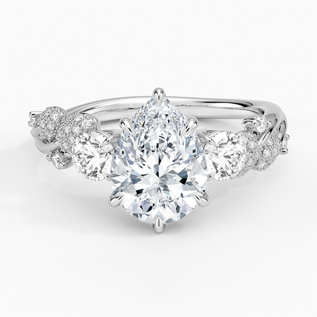 18K White Gold Canopy Three Stone Diamond Ring