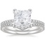 18KW Moissanite Ballad Diamond Ring (1/8 ct. tw.) with Flair Diamond Ring (1/6 ct. tw.), smalltop view