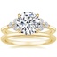 18K Yellow Gold Luxe Melody Diamond Ring (1/5 ct. tw.) with Petite Comfort Fit Wedding Ring