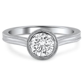 Custom Milgrained Bezel Ring