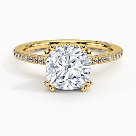 Classic Pave Diamond Engagement Setting with Hidden Accents