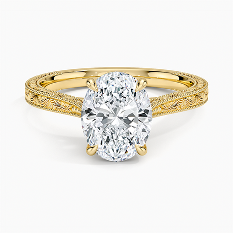 Engraved Engagement Ring - Elsie