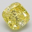 4.23 Ct. Fancy Vivid  Yellow Cushion Lab Grown Diamond
