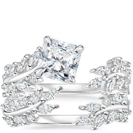 18K White Gold Sweeping Ivy Diamond Bridal Set (1 ct. tw.)
