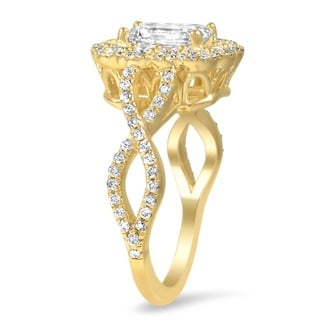 Custom Entwined Floral Halo Diamond Ring