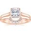 14K Rose Gold Luna Ring with Lunette Diamond Ring